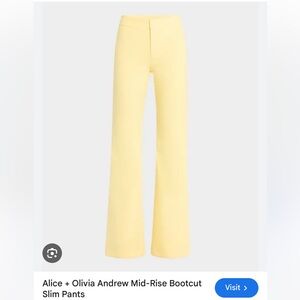 Alice + Olivia Andrew Mid-Rise Bootcut Slim Pants ✨